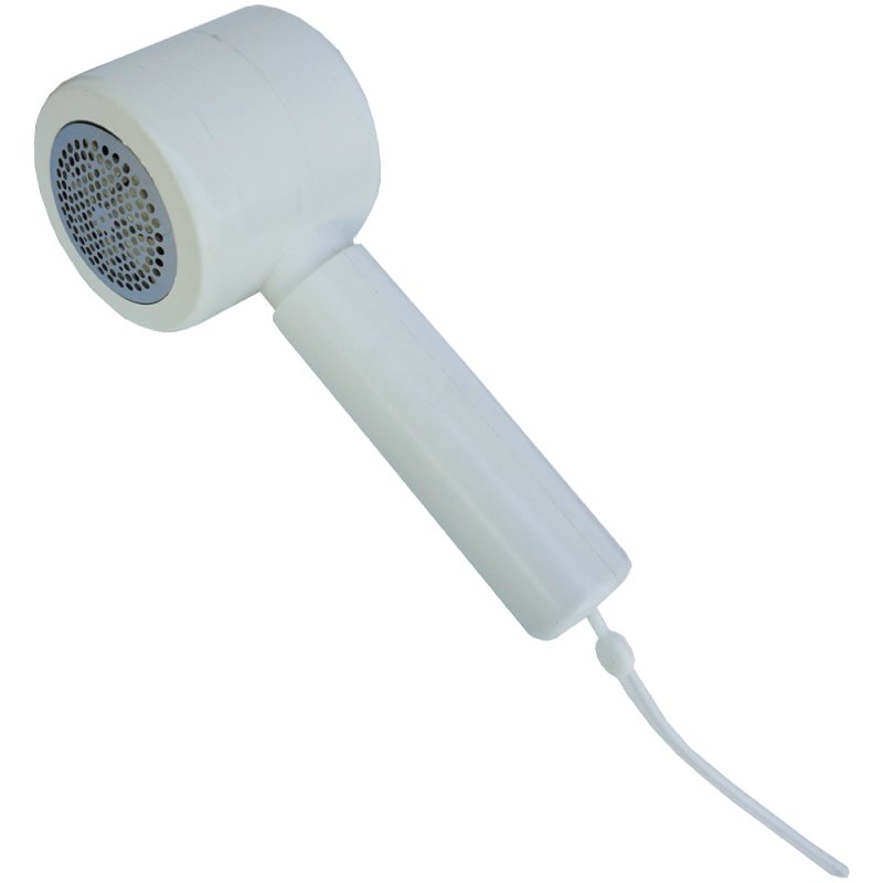 Aparat de inlaturat scamele, alb, din plastic, cu 6 lame metalice si cablu USB pentru incarcare, 19 CM